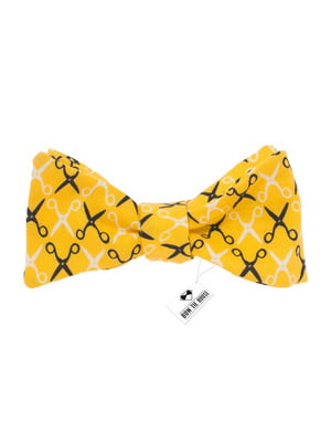 Краватка-метелик з жовта з ножицями (американська бавовна) | 6458152