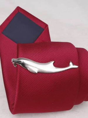 Затискач для краватки у формі дельфіна сріблястий | 6458173