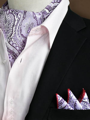 Шейный платок  сиреневый с узором и платком-паше | 6458401