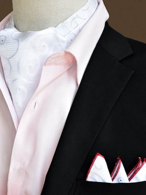 Шейный  платок  белый с узором и платком-паше | 6458402