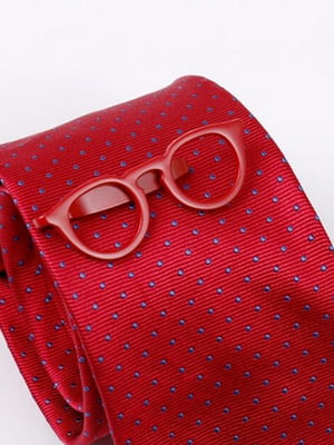 Затискач для краватки у вигляді окулярів червоний | 6458472