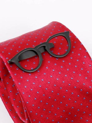 Затискач для краватки у вигляді окулярів чорний | 6458473