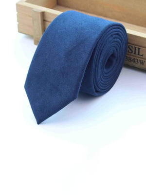Краватка вузька темно-синя | 6458539