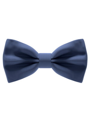 Краватка-метелик атласна темно-синього кольору | 6458685