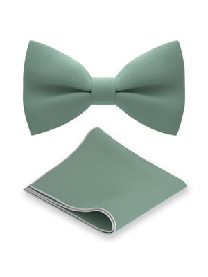 Краватка-метелик зелена з хусткою | 6458719
