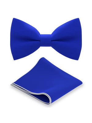 Краватка-метелик синя з хусткою | 6458722