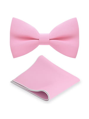 Краватка-метелик рожева з хусткою | 6458730