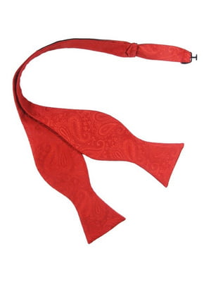 Краватка-метелик червона текстурна в огірках | 6458867