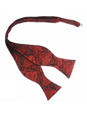 Краватка-метелик темно-червона текстурна в огірках | 6458871
