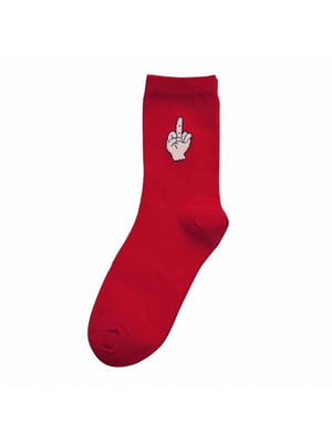 Шкарпетки червоні з вишивкою | 6458880