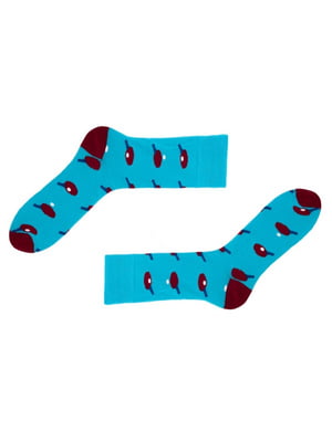 Шкарпетки блакитні з принтом | 6458896