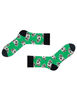 Шкарпетки зелені з принтом | 6458898