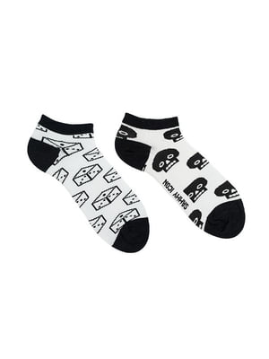 Шкарпетки чорно-білі з принтом | 6459035