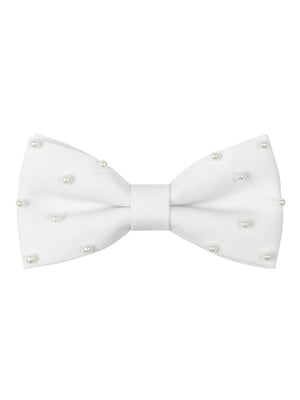 Краватка-метелик біла з намистинками | 6459072