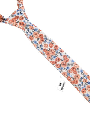 Краватка коричнева в квітковий принт (6 см) | 6459079