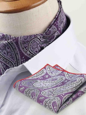 Шейный платок фиолетовый в огурцах с платком-паше | 6459140