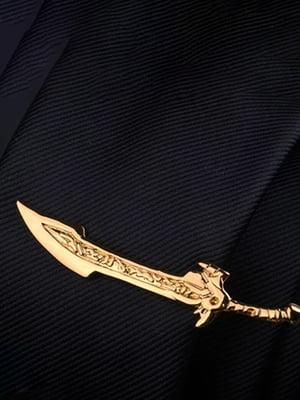 Затискач для краватки золотий меч | 6459248