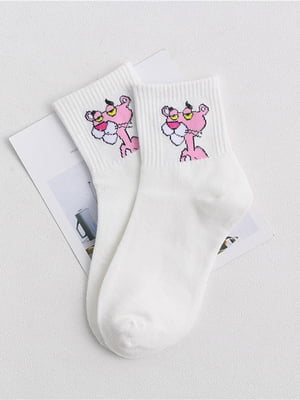 Шкарпетки білі з принтом | 6459249