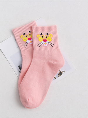 Шкарпетки рожеві з принтом | 6459250