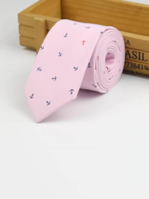 Краватка рожева в принт | 6459368