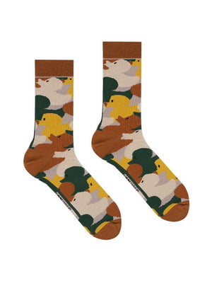 Шкарпетки коричневі з принтом | 6459391