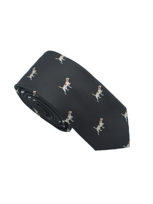 Краватка вузька чорна з собаками | 6459466