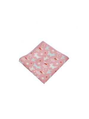 Платок  хлопковый розовый с рисунком | 6459633