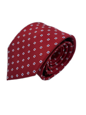 Краватка червона в принт | 6459673