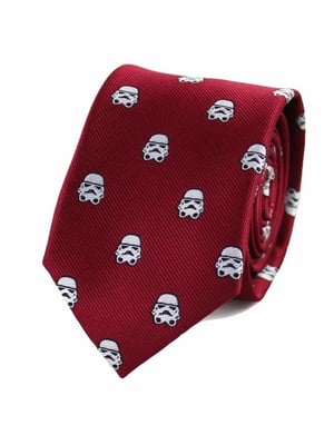 Краватка вишневого кольору в принт Star Wars шолом імперського штурмовика | 6459682
