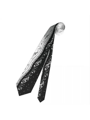 Краватка біло-чорна з декором | 6459688