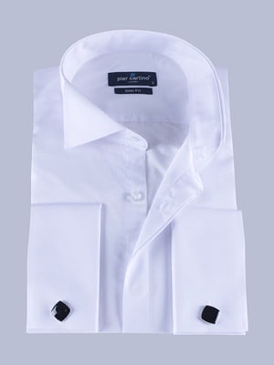 Классическая  рубашка белая под бабочку с запонками | 6459706