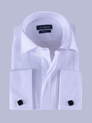 Классическая рубашка белая под бабочку с запонками | 6459708