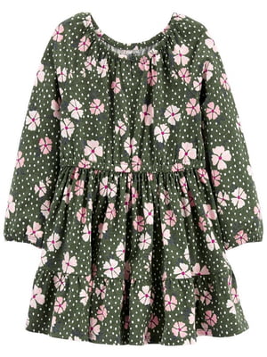 Сукня зелена в квітковий принт | 6465869