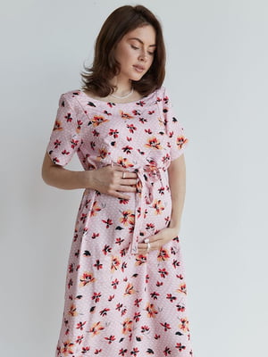Сукня для вагітних рожеве в принт | 6466609