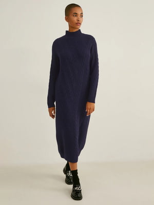 Платье-свитер темно-синее | 6467018