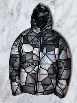 Куртка черно-белая в абстрактный принт | 6479575