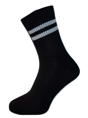 Шкарпетки чорні в смужку | 6480607