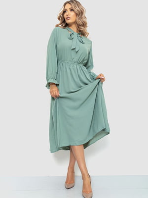 Платье А-силуэта оливкового цвета | 6484266