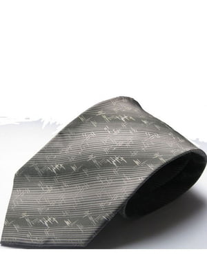 Краватка сіра в принт | 6484650