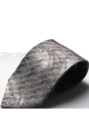 Краватка сіра в принт | 6484651