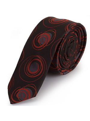 Краватка коричнева в принт | 6484857