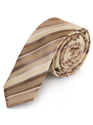 Краватка коричнева в смужку | 6484859