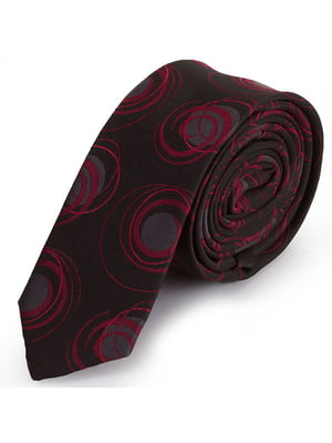 Краватка чорна в принт | 6484864