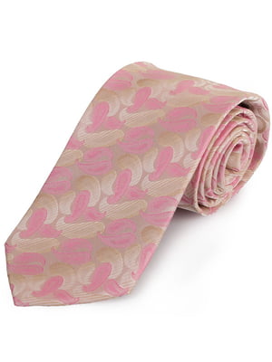 Краватка рожева в принт | 6484869