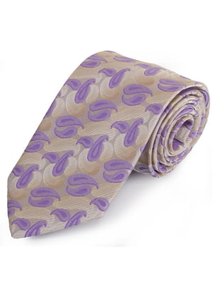 Краватка фіолетова в принт | 6484870