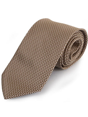 Краватка коричнева в принт | 6484878
