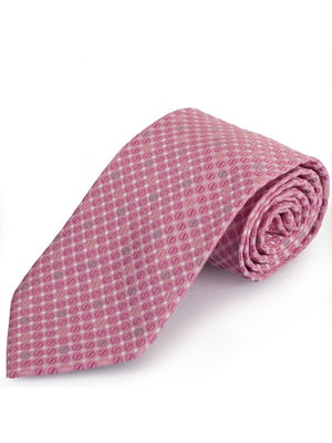 Краватка рожева в принт | 6484885