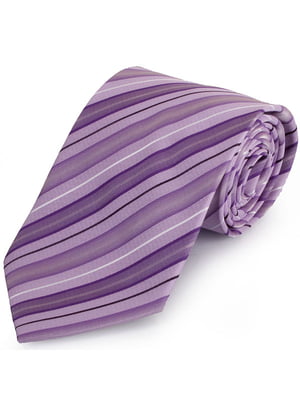 Краватка бузкового кольору в смужку | 6484896
