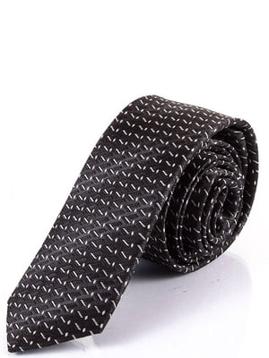 Краватка чорна в принт | 6484930