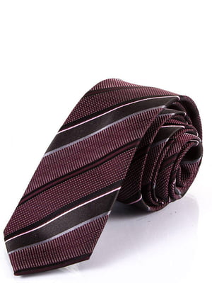 Краватка коричнева в принт | 6484931